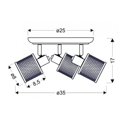 Foco CANABERA 3xE14/40W/230V