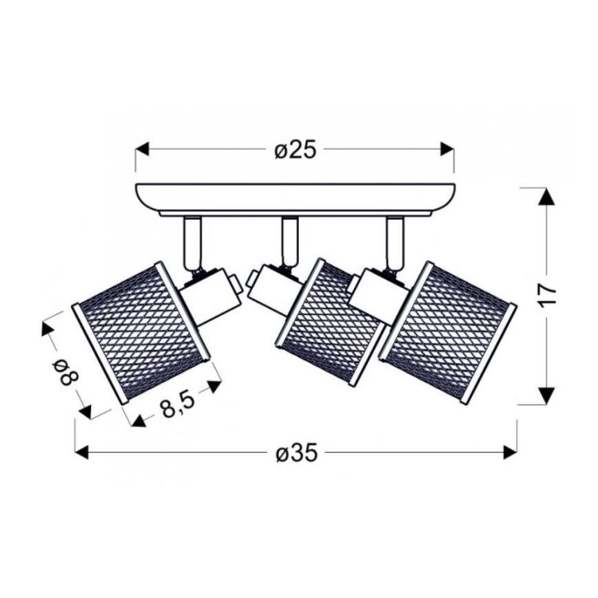 Foco CANABERA 3xE14/40W/230V
