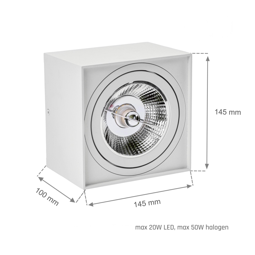 Foco CHLOE AR111 1xGU10/50W/230V angular branco