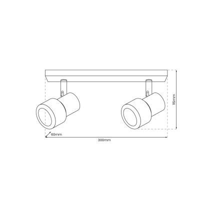 Foco CINO 2xGU10/8W/230V branco