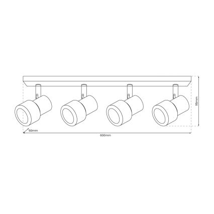Foco CINO 4xGU10/8W/230V branco