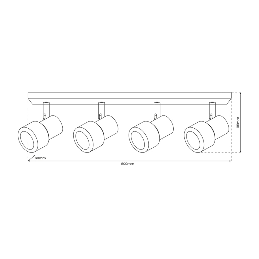 Foco CINO 4xGU10/8W/230V branco