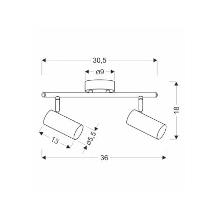 Foco COLLY 2xGU10/15W/230V dourada