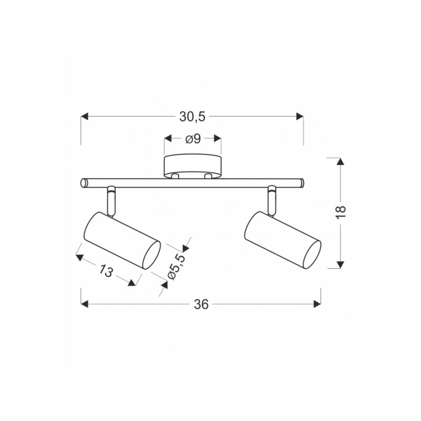 Foco COLLY 2xGU10/15W/230V dourada