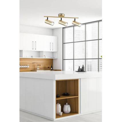 Foco COLLY 3xGU10/15W/230V dourada