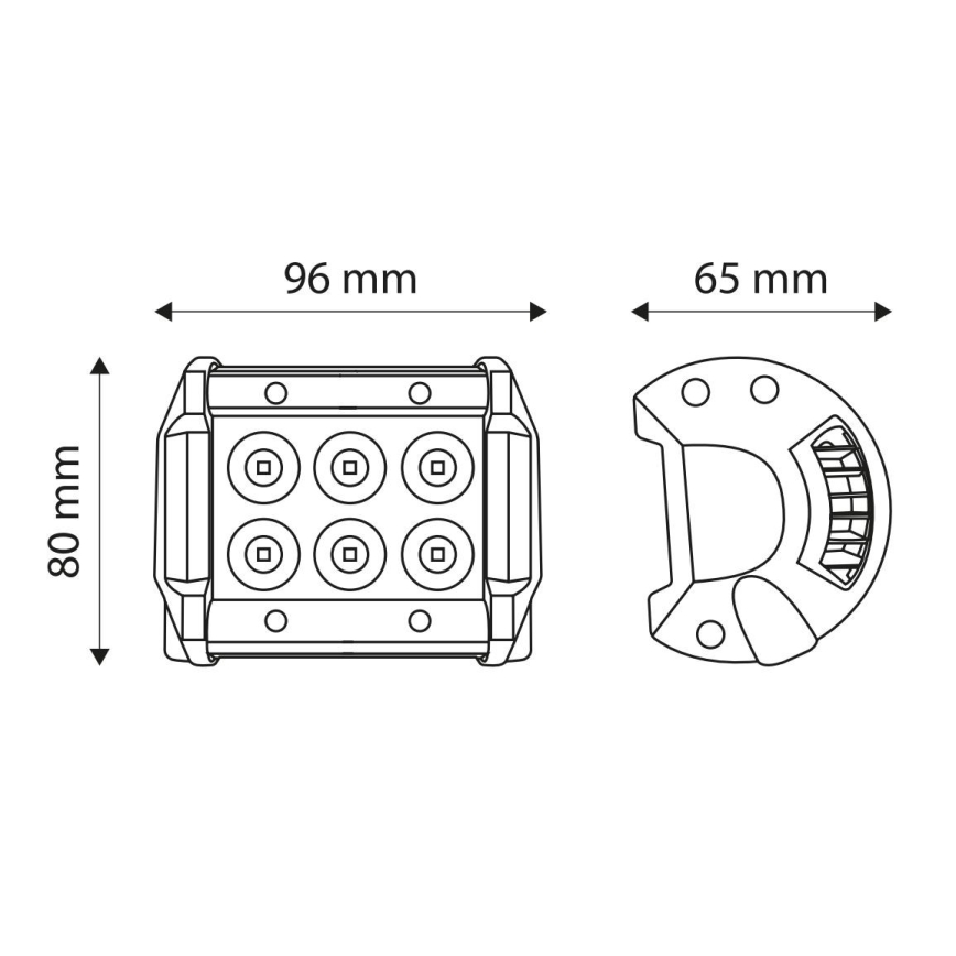 Foco de automóvel LED EPISTAR 6xLED/18W/10-30V IP67 6,000K