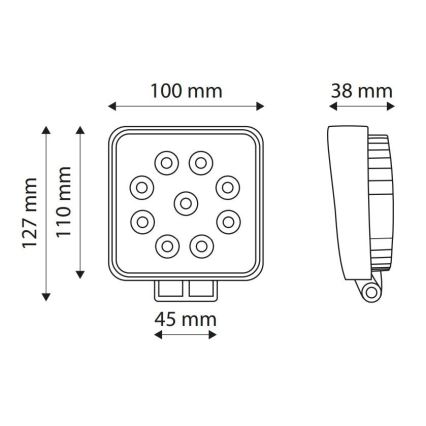 Foco de automóvel LED EPISTAR LED/27W/10-30V IP67 6000K