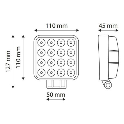 Foco de automóvel LED EPISTAR LED/48W/10-30V IP67 6000K