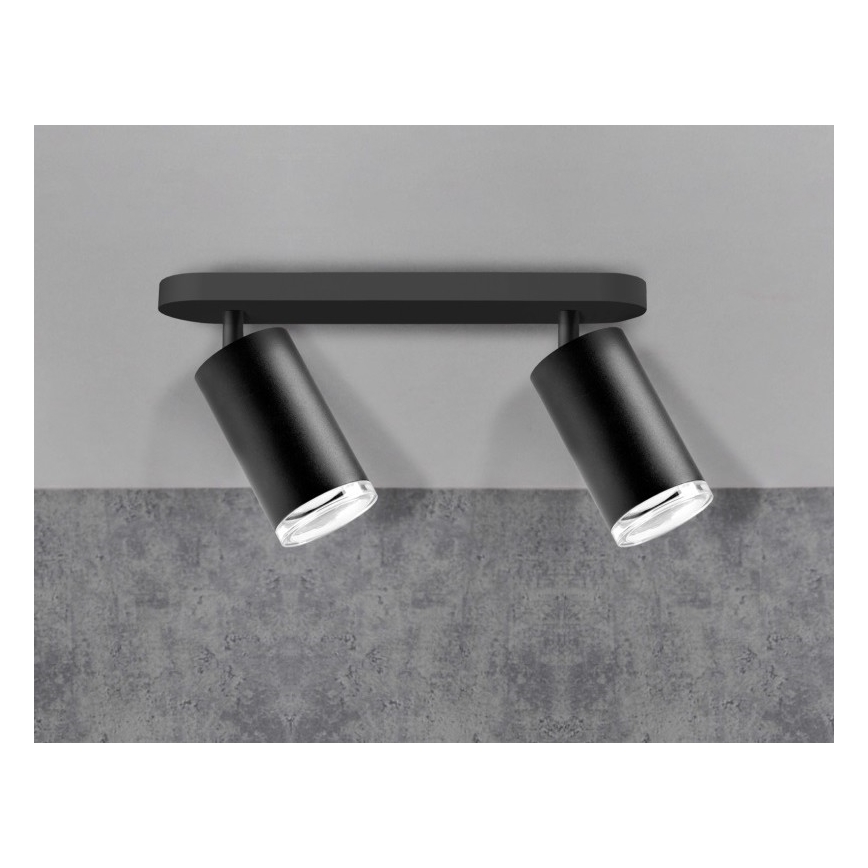Foco de casa de banho TURYN 2xGU10/10W/230V IP44 preto