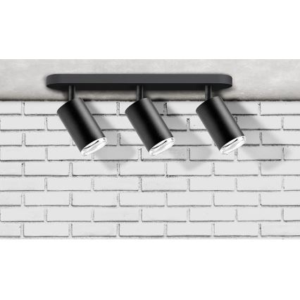 Foco de casa de banho TURYN 3xGU10/10W/230V IP44 preto