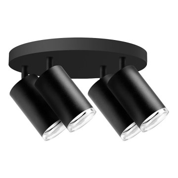 Foco de casa de banho TURYN 4xGU10/10W/230V IP44 preto