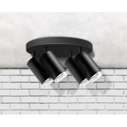 Foco de casa de banho TURYN 4xGU10/10W/230V IP44 preto