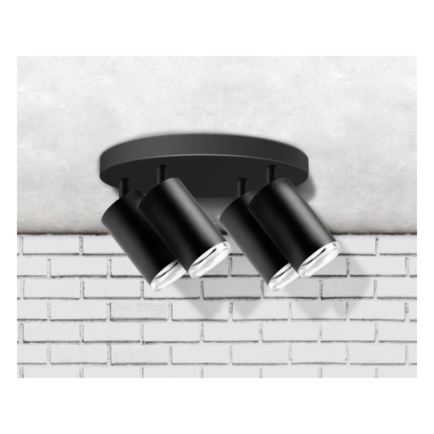 Foco de casa de banho TURYN 4xGU10/10W/230V IP44 preto