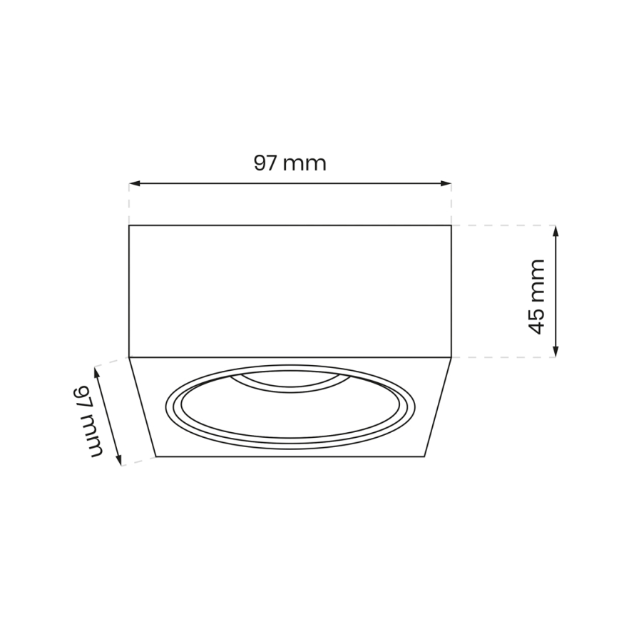 Foco de encastrar BALI 1xGU5,3/MR16/25W/12V quadrado branco