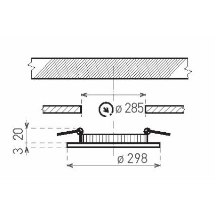 Foco de encastrar de casa de banho LED VEGA LED/24W/230V 2800K diâmetro 29,8 cm IP44