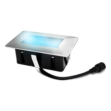 Foco de encastrar exterior LED EASY CONNECT LED/2W/230V azul IP67 retangular