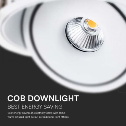Foco de encastrar LED/12W/230V 3000/4000/6400K diâmetro 12 cm branco