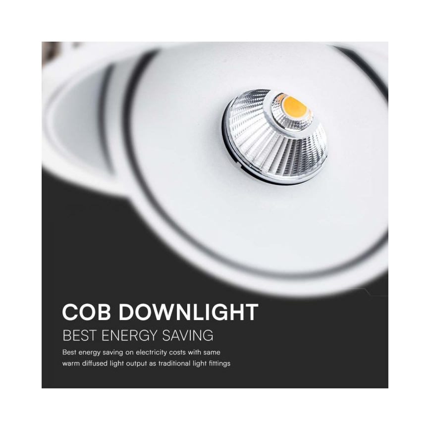 Foco de encastrar LED/12W/230V 3000/4000/6400K diâmetro 12 cm branco