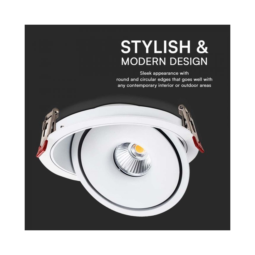 Foco de encastrar LED/12W/230V 3000/4000/6400K diâmetro 12 cm branco