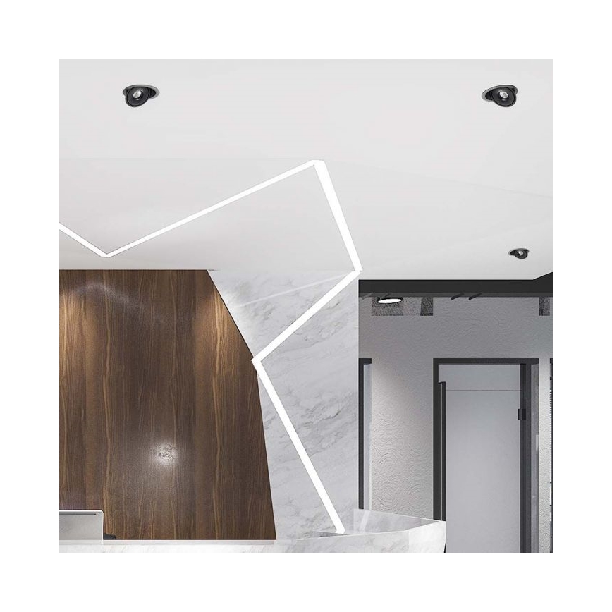 Foco de encastrar LED/12W/230V 3000/4000/6400K diâmetro 12 cm preto
