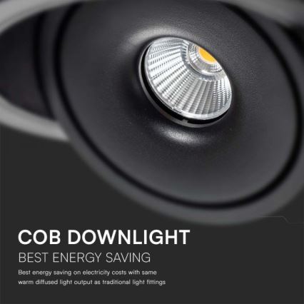 Foco de encastrar LED/12W/230V 3000/4000/6400K diâmetro 12 cm preto