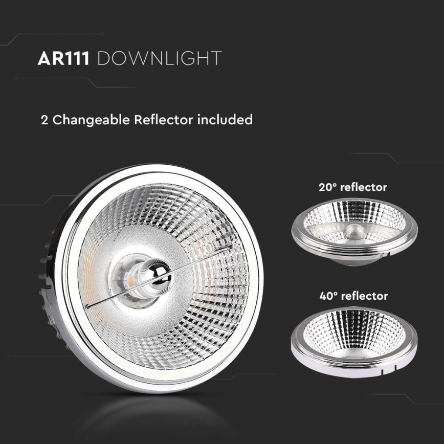 Foco de encastrar LED/20W/230V 4000K 40°/20° diâmetro 11 cm cromado brilhante