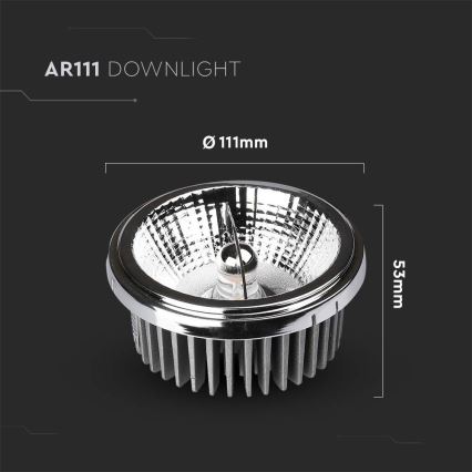 Foco de encastrar LED/20W/230V 4000K 40°/20° diâmetro 11 cm cromado brilhante