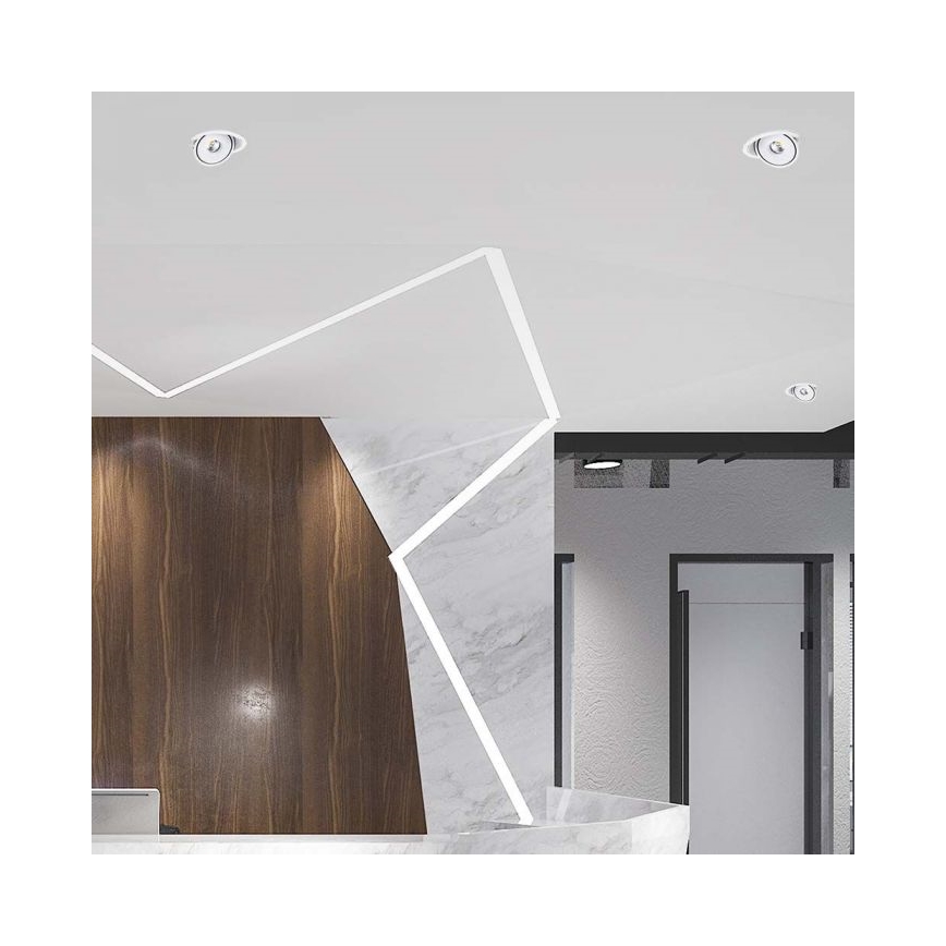 Foco de encastrar LED/28W/230V 3000/4000/6400K diâmetro 20 cm branco
