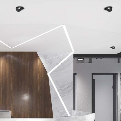 Foco de encastrar LED/28W/230V 3000/4000/6400K diâmetro 20 cm preto