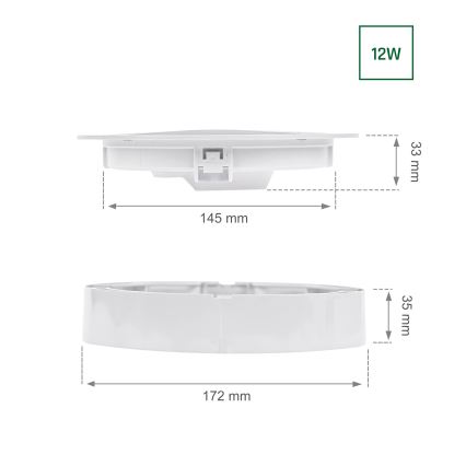 Foco de encastrar LED ALGINE 2in1 LED/12W/230V 4000K