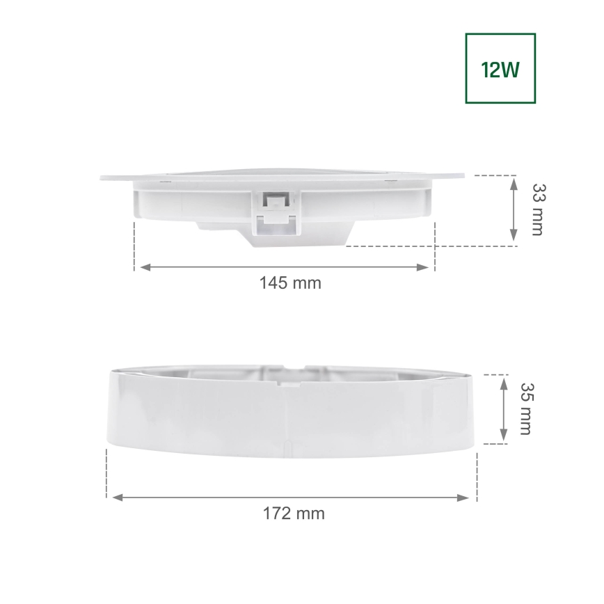 Foco de encastrar LED ALGINE 2in1 LED/12W/230V 4000K