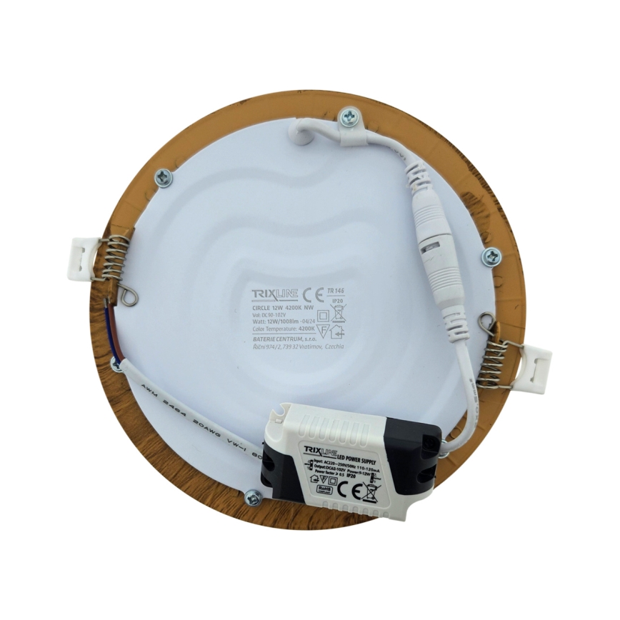 Foco de encastrar LED CIRCLE LED/12W/230V 4200K diâmetro 16,7 cm castanho