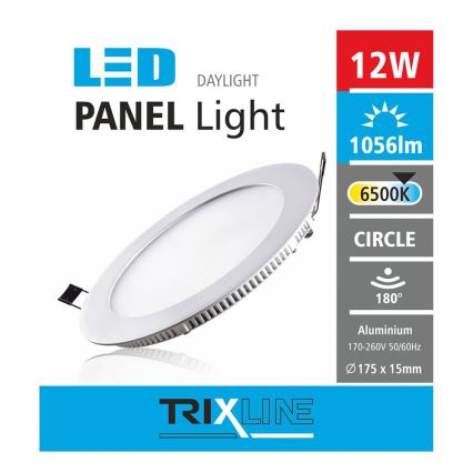 Foco de encastrar LED CIRCLE LED/12W/230V 6500K diâmetro 17,5 cm branco