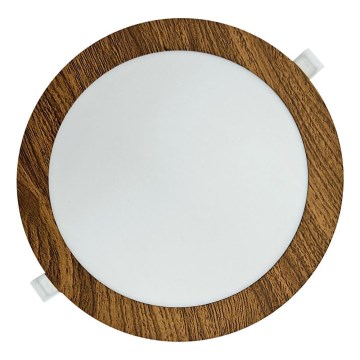 Foco de encastrar LED CIRCLE LED/18W/230V 4200K diâmetro 22 cm castanho