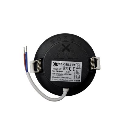Foco de encastrar LED CIRCLE LED/3W/230V 4000K diâmetro 9 cm preto