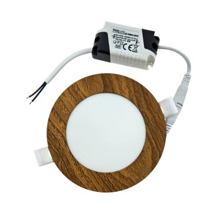 Foco de encastrar LED CIRCLE LED/6W/230V 4200K diâmetro 11,8 cm castanho