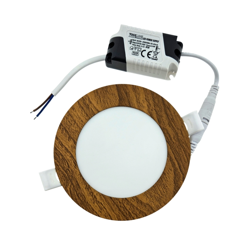 Foco de encastrar LED CIRCLE LED/6W/230V 4200K diâmetro 11,8 cm castanho