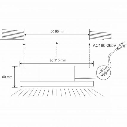 Foco de encastrar LED de casa de banho LED/10W/230V 4000K prateado IP44