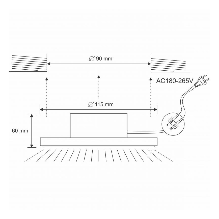 Foco de encastrar LED de casa de banho LED/10W/230V 4000K prateado IP44