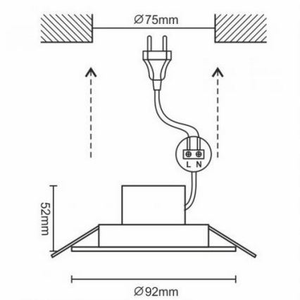 Foco de encastrar LED de casa de banho LED/7W/230V 4000K branco IP44