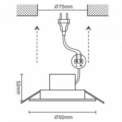 Foco de encastrar LED de casa de banho LED/7W/230V 4000K prateado IP44