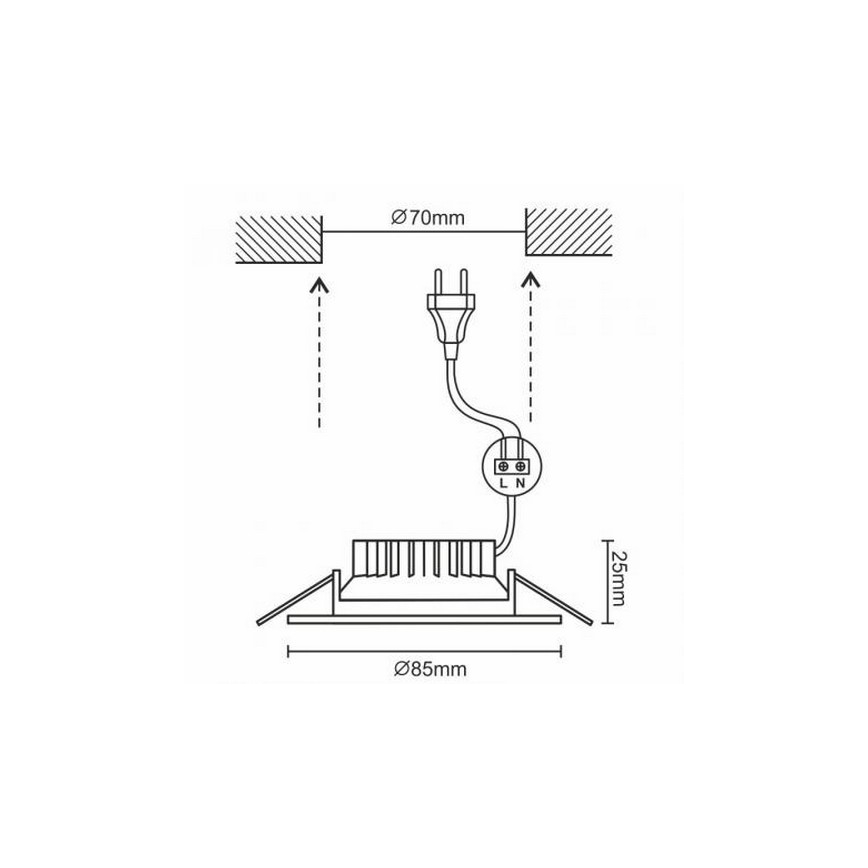 Foco de encastrar LED de casa de banho LED/7W/230V 4000K prateado IP44
