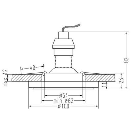 Foco de encastrar LED EYE 1xGU10/50W + LED/3W/230V
