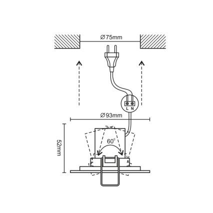 Foco de encastrar LED inclinado LED/7W/230V prateado