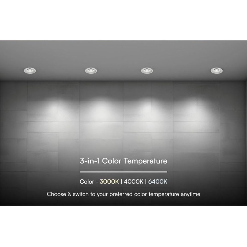 Foco de encastrar LED LED/18W/230V 3000/4000/6400K diâmetro 10,6 cm branco