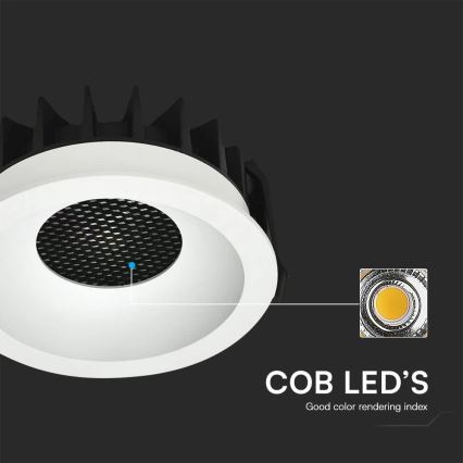 Foco de encastrar LED LED/18W/230V 3000/4000/6400K diâmetro 10,6 cm branco