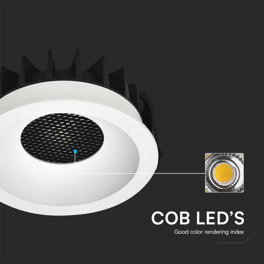 Foco de encastrar LED LED/18W/230V 3000/4000/6400K diâmetro 10,6 cm branco
