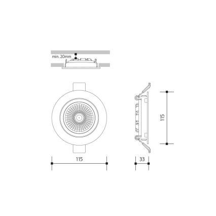 Foco de encastrar LED LED/18W/230V 3000K diâmetro 11,5 cm branco