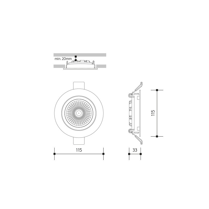 Foco de encastrar LED LED/18W/230V 3000K diâmetro 11,5 cm branco