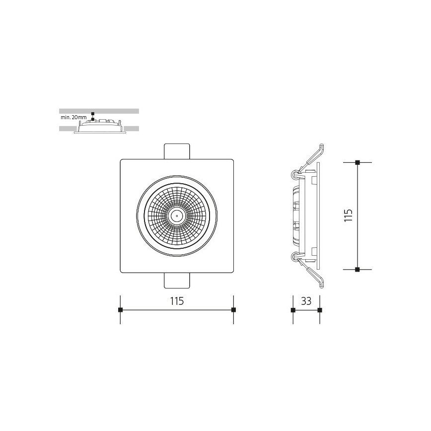Foco de encastrar LED LED/18W/230V 4000K 11,5x11,5 cm branco